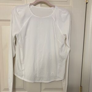 lululemon White Long-Sleeve Active Crew